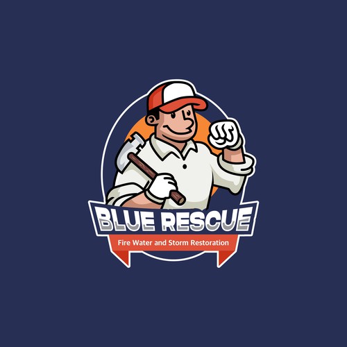 Logo mascot blue rescue