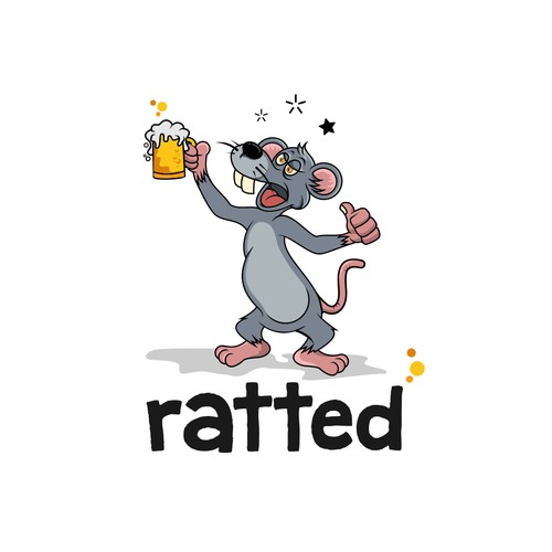 Design a rat character for a drinking app