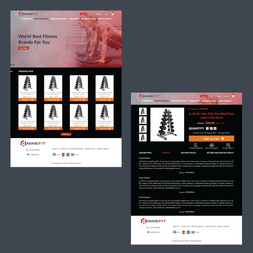 new website for a global fitness store