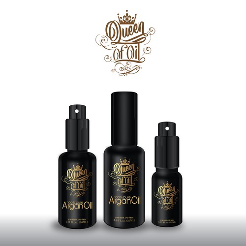 Create me the brand image of - Queen Of Oil - cosmetic argan oil