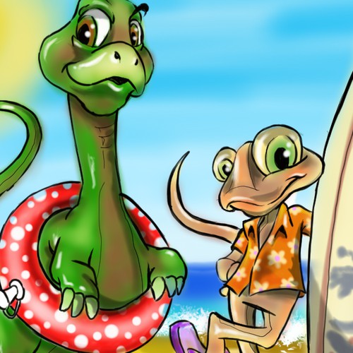 REFRESH TWO COOL BROS MASCOTS FOR QUIJADA SPLASH WATER PARK.