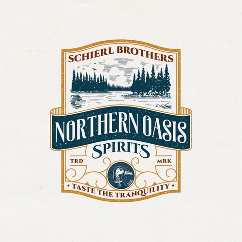 Vintage Logo for Schierl Brothers Northern Oasis Spirits