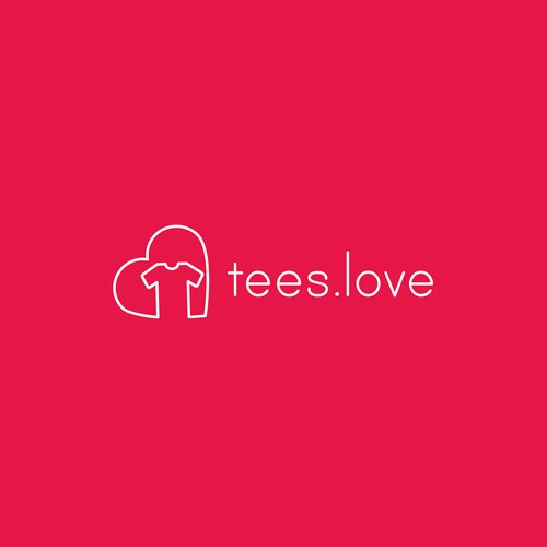 Logo design for Tees.Love - a company that sells artsy, organic tee shirts, donating all profits to charity