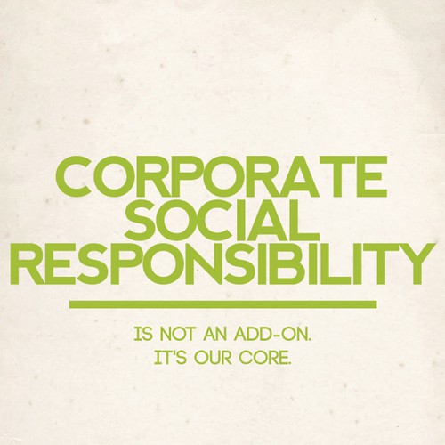 Create an inspiring poster to encourage corporate social responsibility