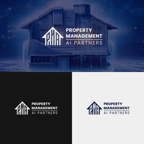 Property Management AI Logo | Modern Real Estate & Technology Branding