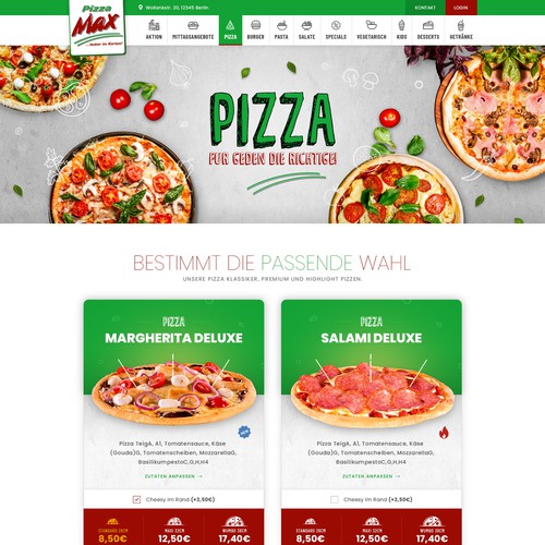 Pizza Max - Category Page