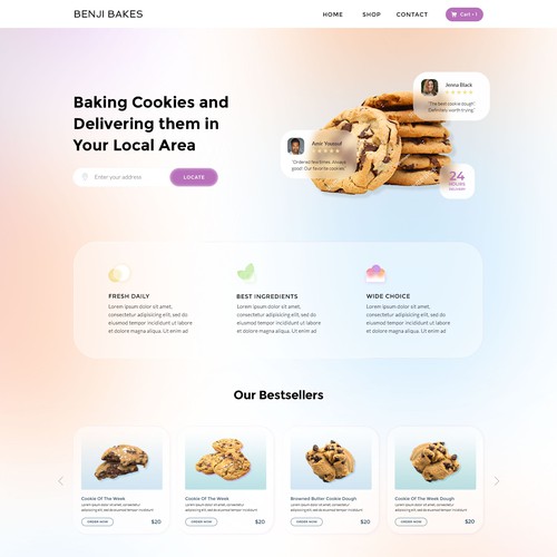 Website Design for cookie delivery service