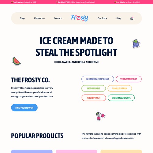 The Frosty Co. Ice Cream Website