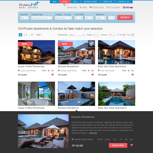 Phuket.Net Real Estate needs a new website design