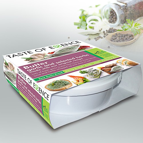 Help us design a new package for Garlic Essence (Butter & Herbs)