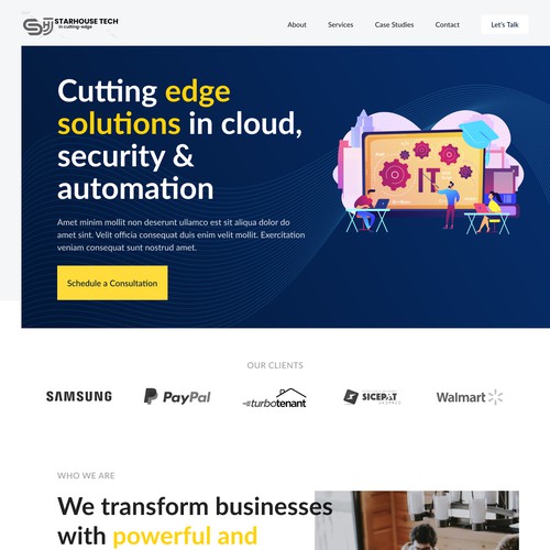 Landing page for IT consultant