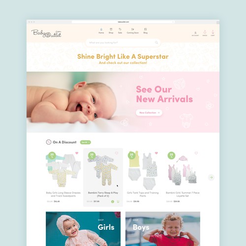 Web design for baby/toddler online shop