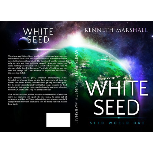 Design the cover of a far-future science fiction novel