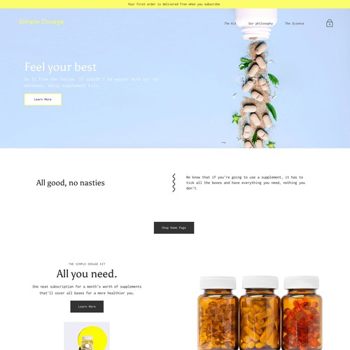 Bold Shopify Website Design for a Supplements Brand