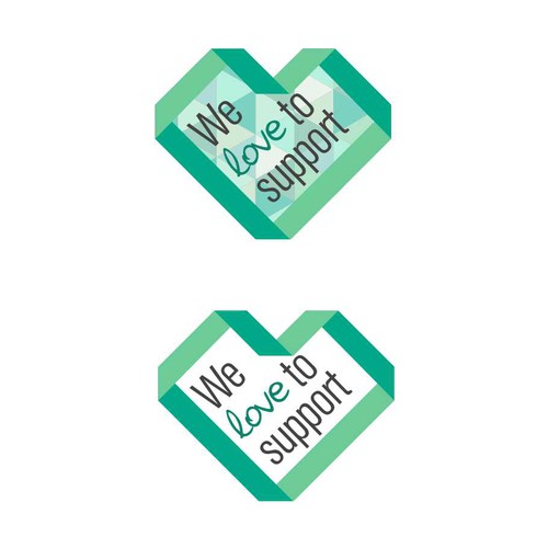 Erstellt ein cooles Logo für "We love to support"