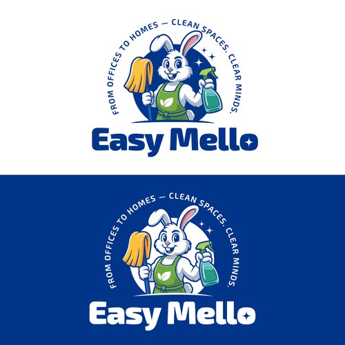 Easy Mello Bunny mascot Logo