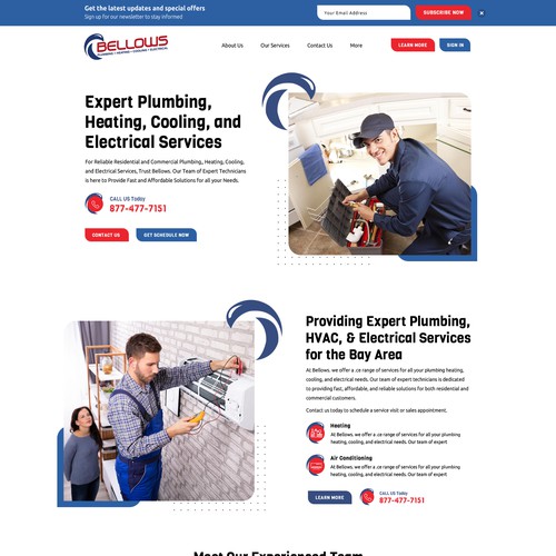Website Design Concept For Plumbing Services
