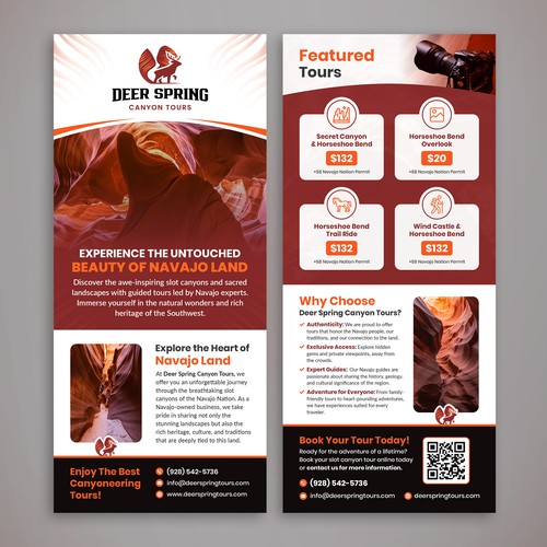 Rack Card for Slot Canyon Tours