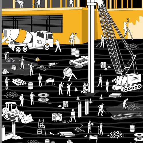 construction site illustration  for SIKA