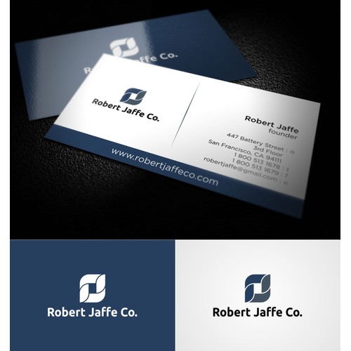 Create the next logo and business card for Robert Jaffe Co.