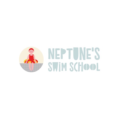 Logo concept for children swimming school