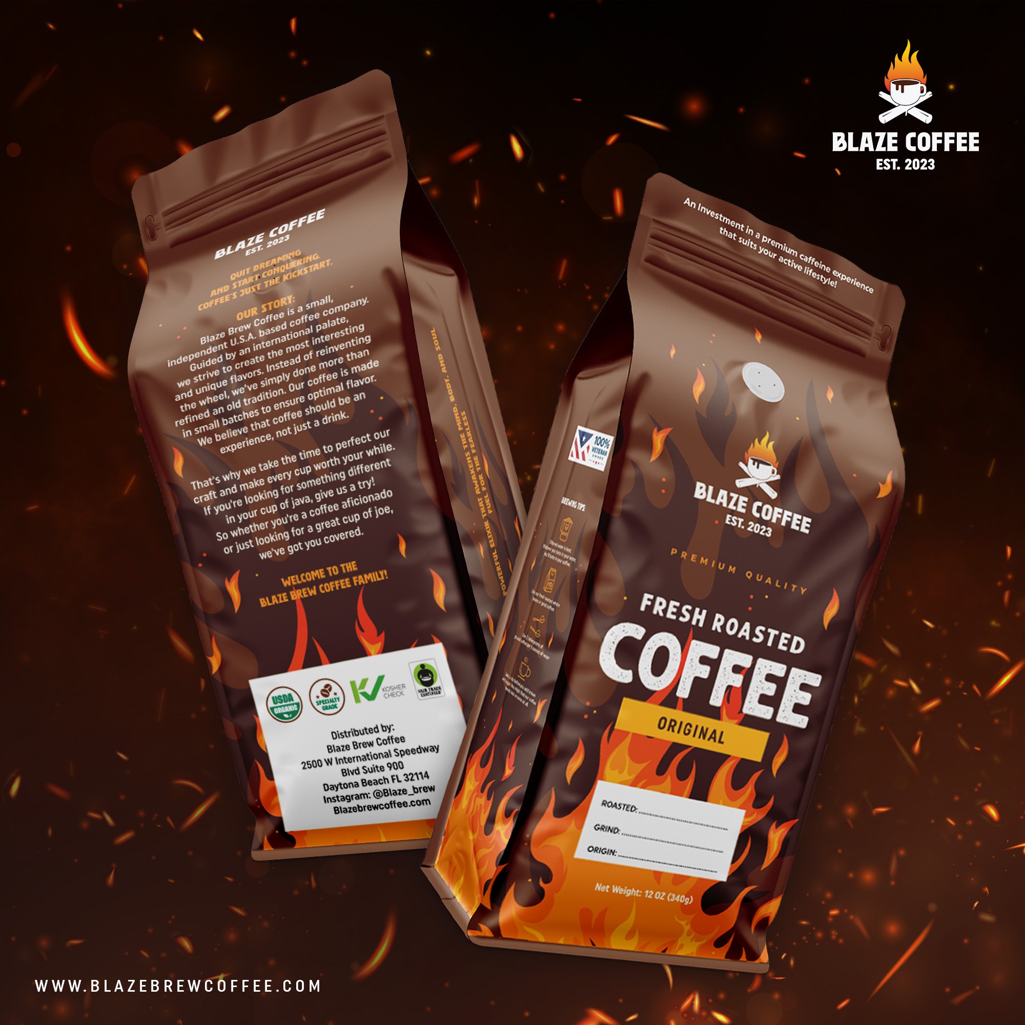 Packaging for Flat bottom pouch for coffee