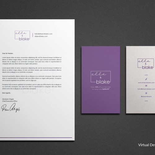 Stationery Design for ella & blake