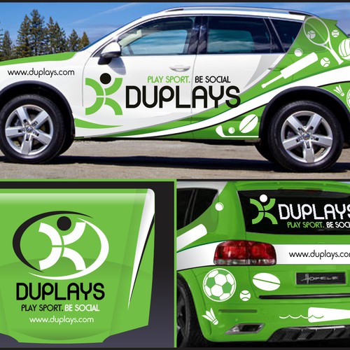 Design the car wrapping for DUPLAYS, a Dubai-based sports company
