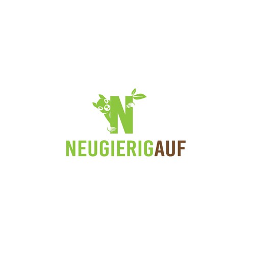 A Simple curious squirrel logo for 'neugierig auf