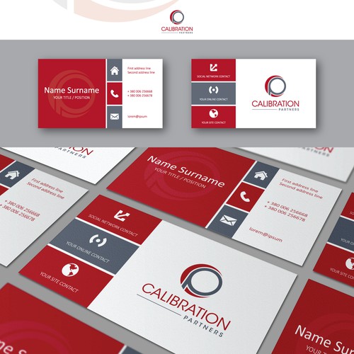 Creating a logo and business card design for Calibration Partners