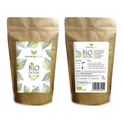 Label design for 100% natural tea