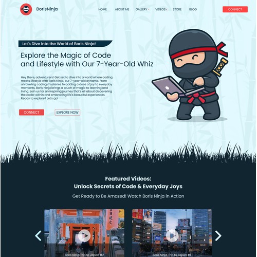 Web Page Design for Boris Ninja