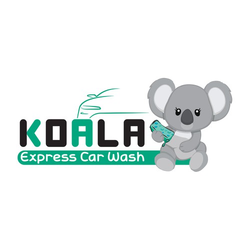 Design a fun, family-friendly logo for Koala Express Car Wash