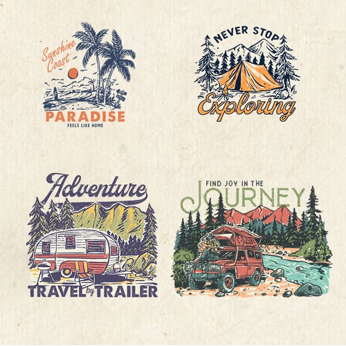 vintage outdoor illustration logo