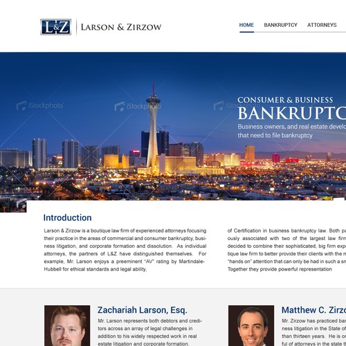 Create the next website design for Larson & Zirzow, LLC