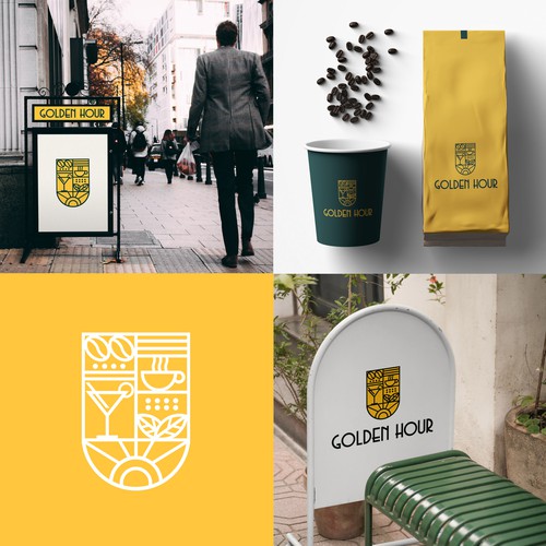 Golden Hour Café and Bar - Art Deco Logo and Brand Identity