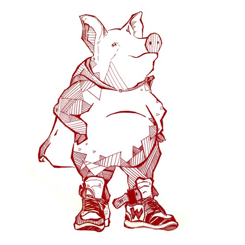 Superhero pig for a plant-based meat-maker