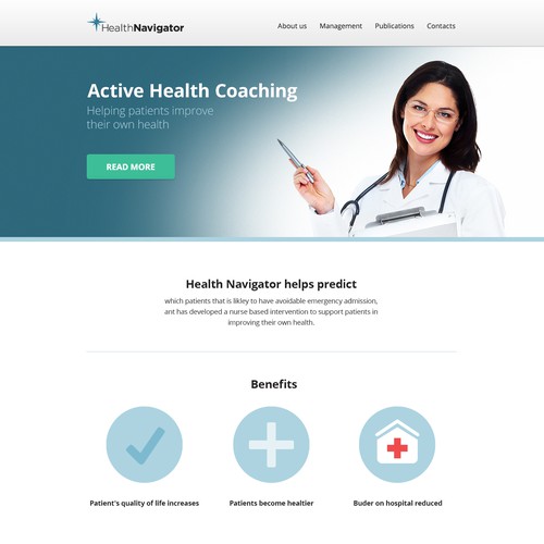 Create a landing page for an innovative health care company