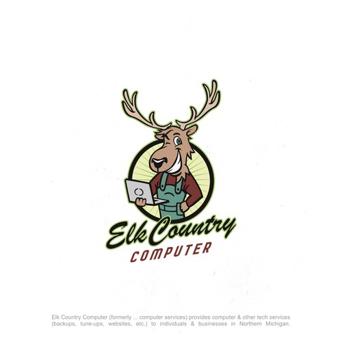 FUN & Personable Elk mascot to promote computer service business