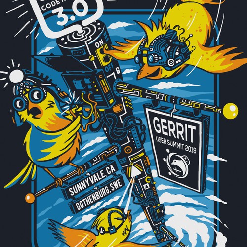 T-shirt Design for Gerrit User Summit 2019