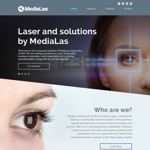 Landing page design for - Laser & solutions by MediaLas