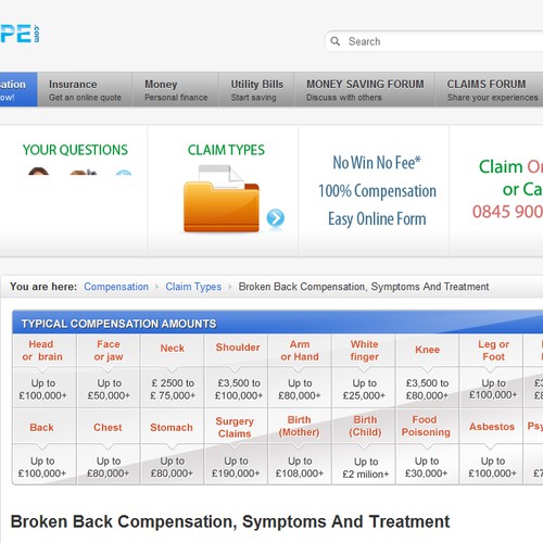 table design for website