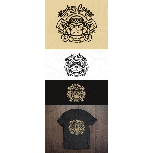 create a cool & nice, old school, crazy ape logo for our Monkey Garage