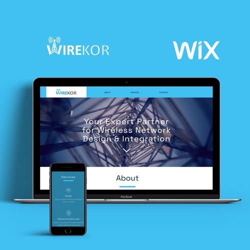Branded hosted Wix website for WireKor