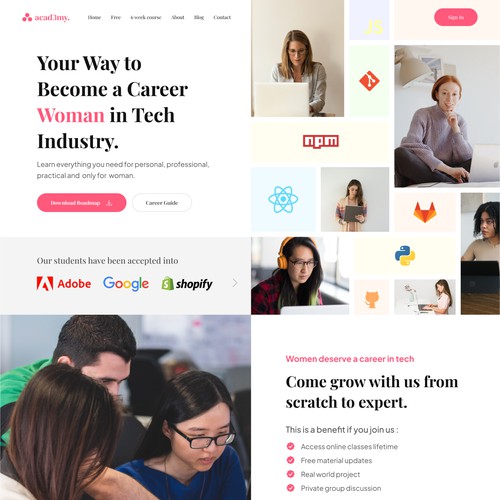 Education Landing Page