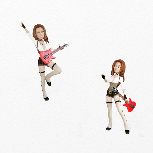 Cartoon girl playing guitar