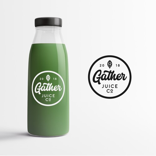 Hand Lettering Logo for Gather Juice co