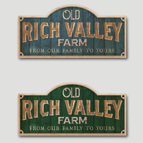  Rustic sign logo for Old Rich Valley Farm