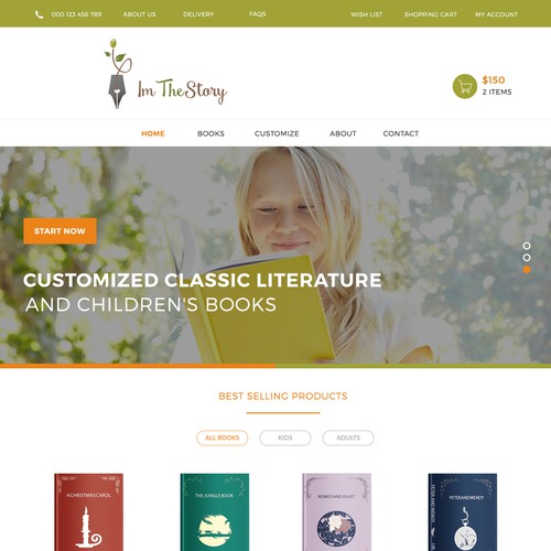 I am the Story Home Page Design 