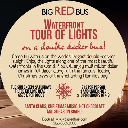 Big RED Bus - Christmas Light Tour flyer!